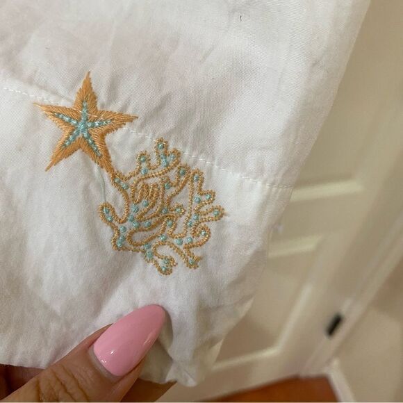 Anthropologie Maeve Embroidered Button down blouse Plus size 3X - Picture 8 of 9